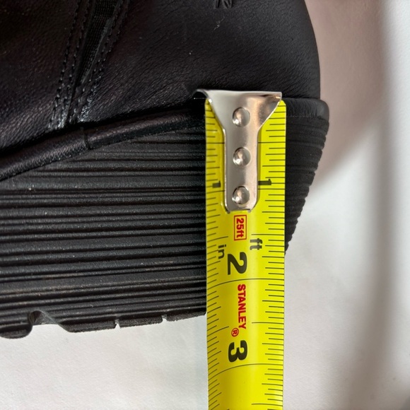 FLY LONDON Sz 41 Yip Boots Wedge Zip Up Ruched Ankle Booties Black - Picture 6 of 14